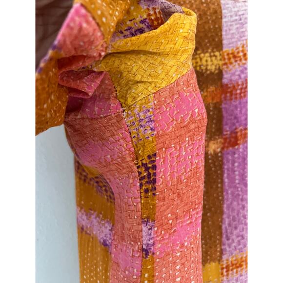 Vintage Jams World Abstract Floral Patchwork Dress Size XL Hawaiian Boho Hippie - Picture 6 of 10